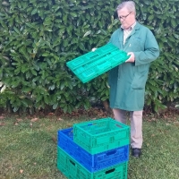 PLIABLE 60x40x15,5 - 1 - Caisse plastique pliable - Caisse pliable verte 60x40