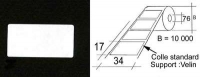 34x17 - Etiquettes en rouleaux - Velin - Sans impression