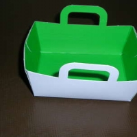 Barquette Carton Primeur 125 g avec anses - Barquette carton blanc/vert