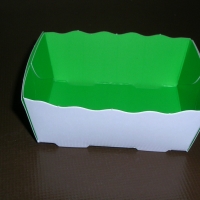 Barquette Carton Primeur 125 g sans anse - Barquette carton blanc/vert