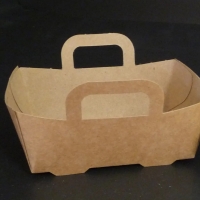 Barquette carton kraft 125 g avec Poignée - Barquette carton kraft - Barquette carton brun