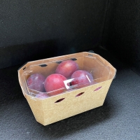 Barquette carton 500 gr de prune avec couvercle - 2 - Barquette carton et couvercle - Barquette prune carton