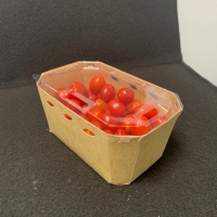 Barquette Carton 500 gr avec couvercle transparent - Barquette carton et couvercle - Barquette tomate cerise carton - Barquette carton 500 gr avec couvercle transparent